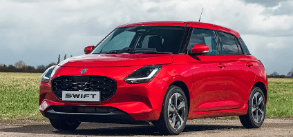 Maruti Suzuki Swift 2024 ಸ್ವಿಫ್ಟ್: ನಯವಾದ ಮತ್ತು ಸೊಗಸಾದ ಹ್ಯಾಚ್‌ಬ್ಯಾಕ್‌ನ ಮುಂಭಾಗದ ನೋಟ.